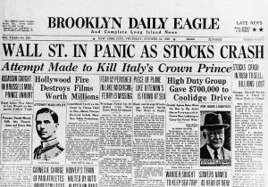 Wall Street crash 1929 Newspaper